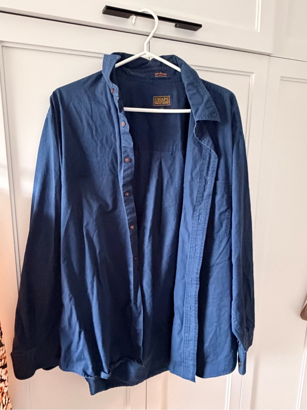 Chaps Ralph Lauren Shirt in Dark Blue with Yellow Logo